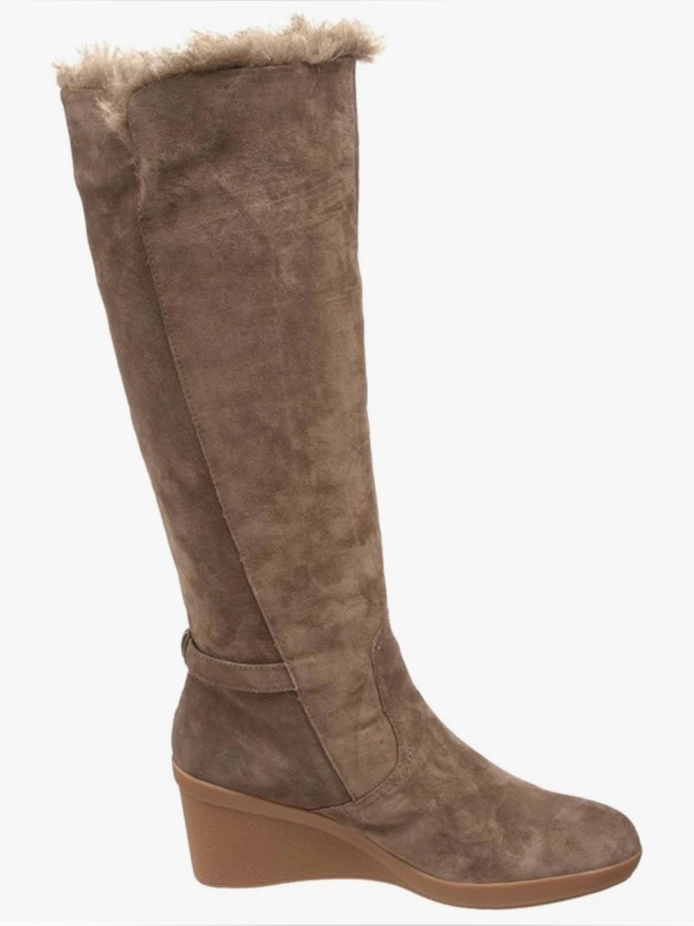 Nine West Suede Nirella Tall Boots with Faux Fur Lining